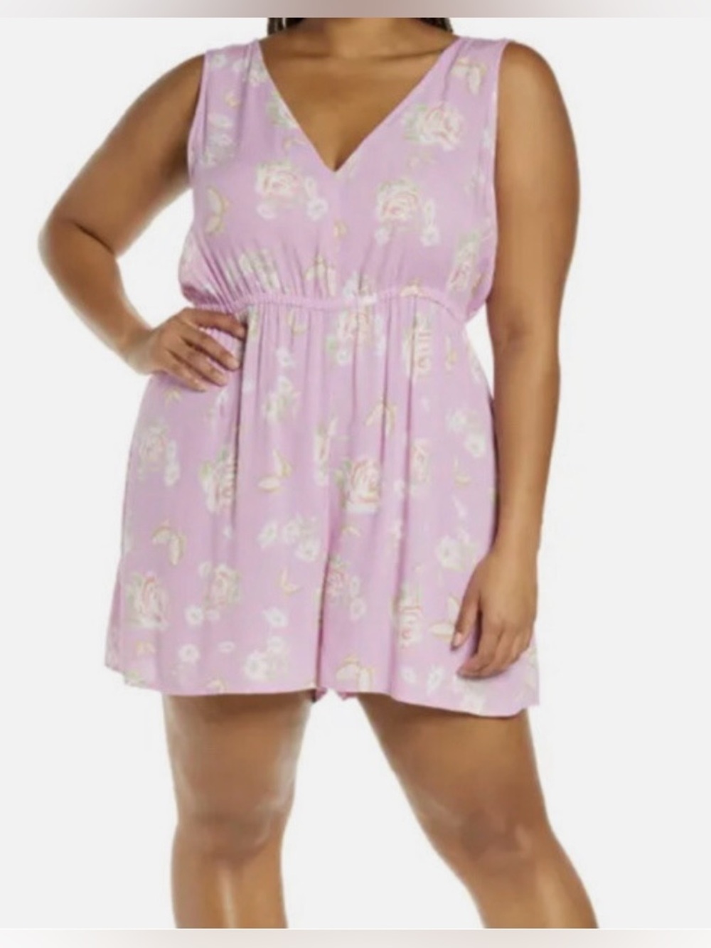 BP Plus Tank Floral Romper - Picture 2 of 8